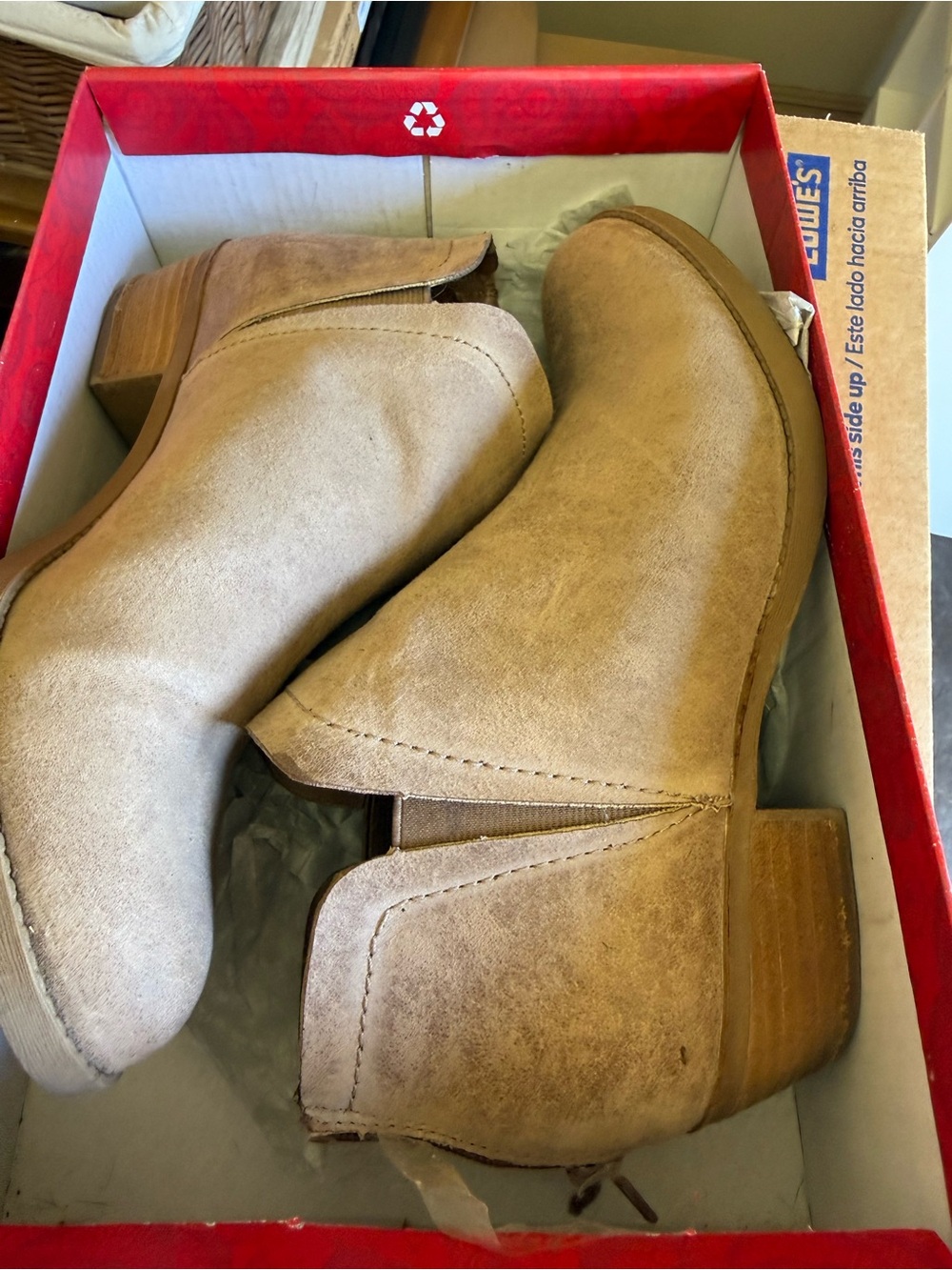 Carlos Santana Light Tan Suede Ankle Booties